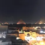 Lion Middle East Pyramids Panorama